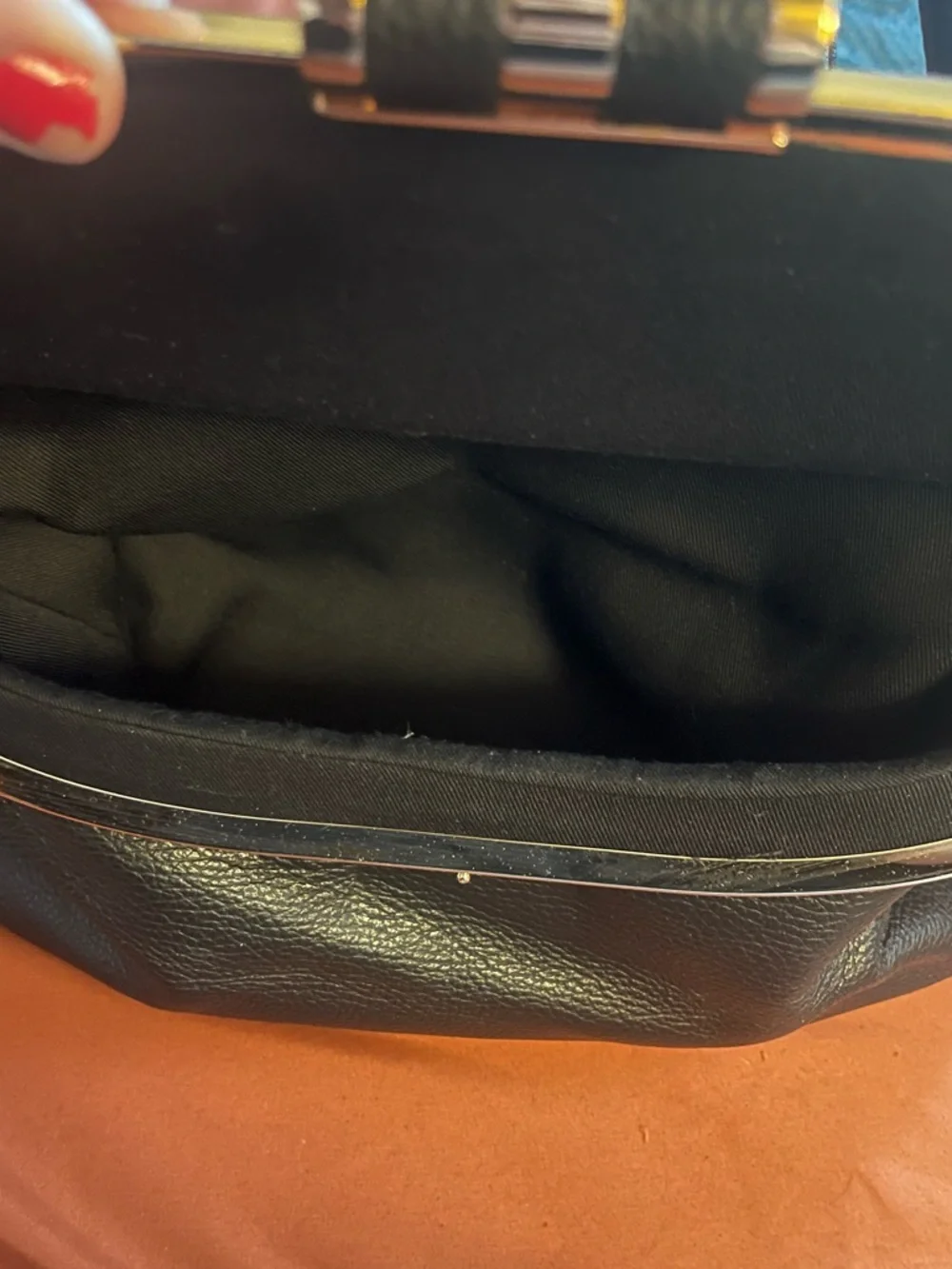 CROMIA Black Italian leather and suede satchel